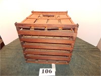 Wood egg crate w/cartons