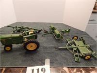 JD tractor and farm implements