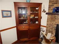 Walnut corner cabinet w/iron hardware