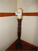 Wood pedestal candle holder 30" tall