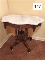 Renaissance Revival Marble Tortoise Top Table