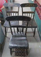 3 Stenciled Country Chairs