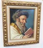 M Wysocki O/B Rabbi Portrait Painting