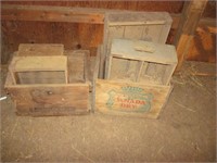 Lot of Wood Crates in Barn