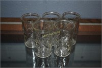(5) Vintage Etched Glass Tumblers
