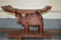 Hand Carved African Wood Elephant Stool