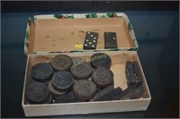 Antique Wooden Checkers & Dominoes