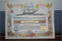 Plank Owner's Certificate