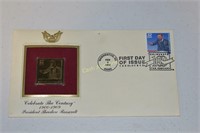 1998 Theodore Roosevelt First Day Gold Foil Stamp