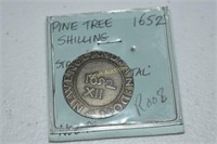 1652 Pine Tree Shilling White Metal Stuck Copy