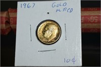1967 Gold Plated Roosevelt Dime