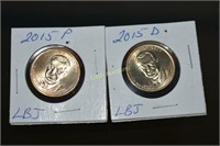 2015 P&D LBJ Dollar Coins
