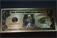24K Gold Foil $1 Novelty Bank Note