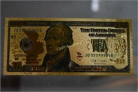 24K Gold Foil $10 Novelty Bank Note