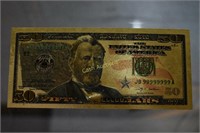 24K Gold Foil $50 Novelty Bank Note