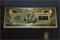24K Gold Foil $10,000 Novelty Bank Note