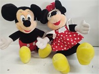 Mickey and minnie mouse stuffed animal pair