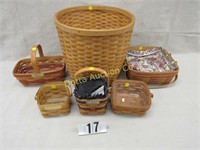 (6) DIFFERENT LONGABERGER BASKETS: