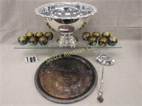 F.B. ROGERS 15 PIECE SILVER PLATED PUNCHBOWL SET: