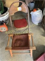 Wood chair, foot stool