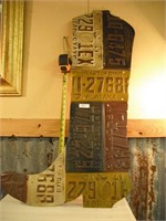 LARGE METAL BOOT LISCENSE PLATE APROX 30" TALL