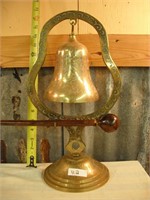 SOLID BRASS BELL W/ GONG APROX 16" TALL VERY NICE