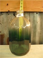 LARGE COLORED GLASS JUG GREEN TO CLEAR