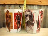 STAR WARS LOT OF 2 TRASH CANS