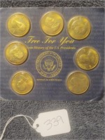 COIN HISTORY OF US PRESIDENTS IN SOLID BRASS