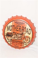 Metal "Mother Road Motorcycle Repair" Button