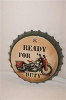 Metal Motorcycle "Ready for Duty" Button