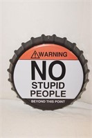 Metal Motorcycle "No Stupid People" Button