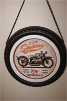"Gasoline Station & Oil" Motorcycle Tire Button