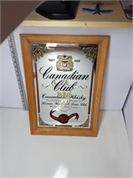 Vintage Canadian Club Mirror Picture 20" X 14"
