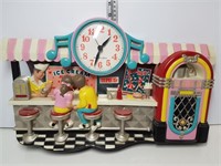 Vintage Plastic Diner Clock 20" X 14"