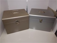 2 Metal Lock Boxes 12.5" X 10"