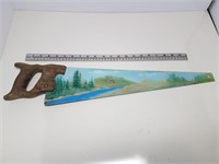 Vintage Hand Painted Saw