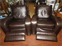 Theater Chairs Set of 2 Recliners Dark Chocolate