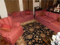 Couch, Love Seat and Chair lot of 3 Salmon and