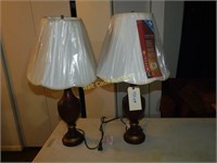 Table Lamps Pair Burgundy Approx. 27"