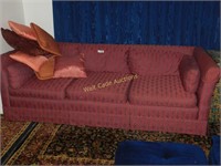 Sofa - Beautiful Upholstered Salmon and Grey
