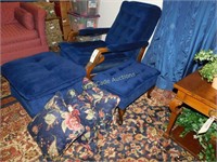 Antique Chair with Ottoman and Foot Stool - Chair