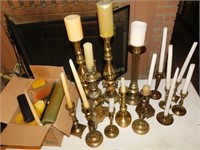 Brass Candle Stick Holders - lot of 15 With A Box