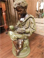 Famous Sculpture of Boy Holding Apple Ceramic