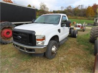2008 FORD F350 CAB ON CHASSIS 4WD WITH V-10 GAS