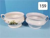 Pair of Ironstone Commode Slop Pots