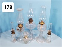 Lot of (6) Victorian Pedestal Oil Lamps