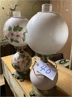 2 MATCHING, 2 GLOBE LAMPS - 21" TALL