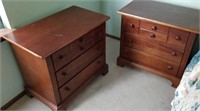 Two Stanley Furniture Wood 3 Drawer Night Stands