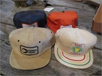 Lot (4) Vintage Farm Advertising Hats